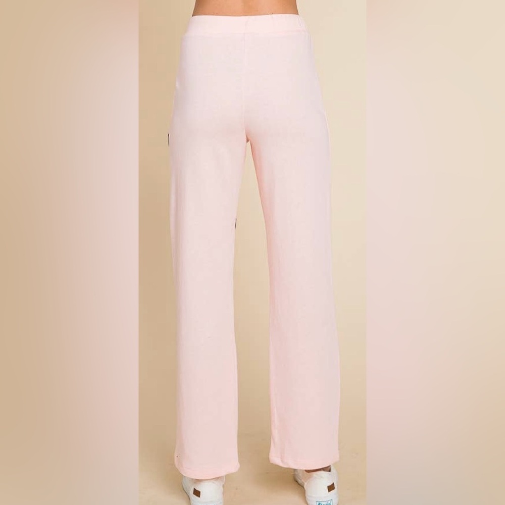 Color Block Strip light weight sweat Pants:ANGEL PINK COMBO New - Picture 3 of 5
